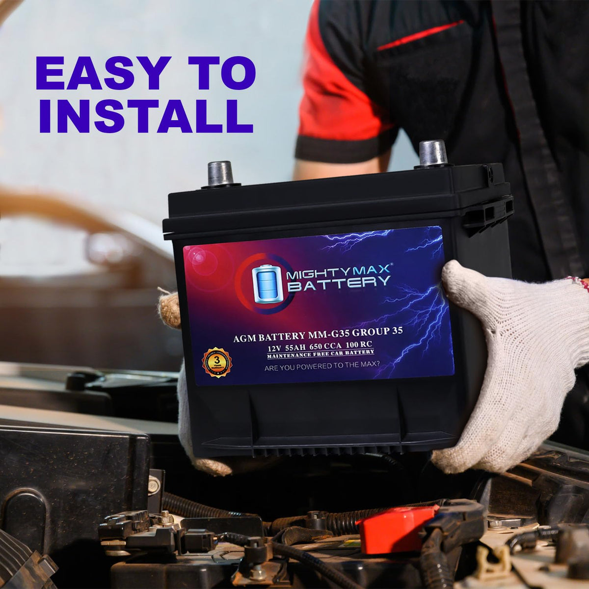 12V 55Ah AGM Replacement Battery Z8724