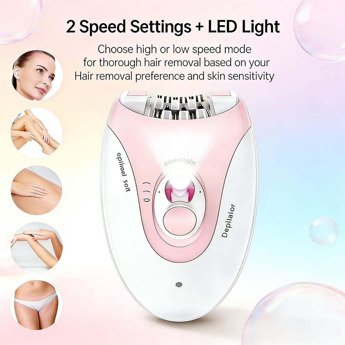 Rechargeable 2 Speed Epilator with LED Light & 36 Tweezers N330759