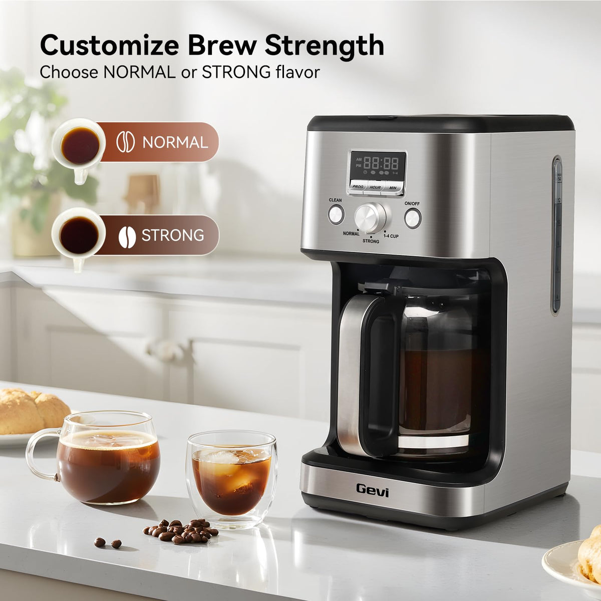 14 Cup Programmable Drip Coffee Maker with Glass Carafe J347