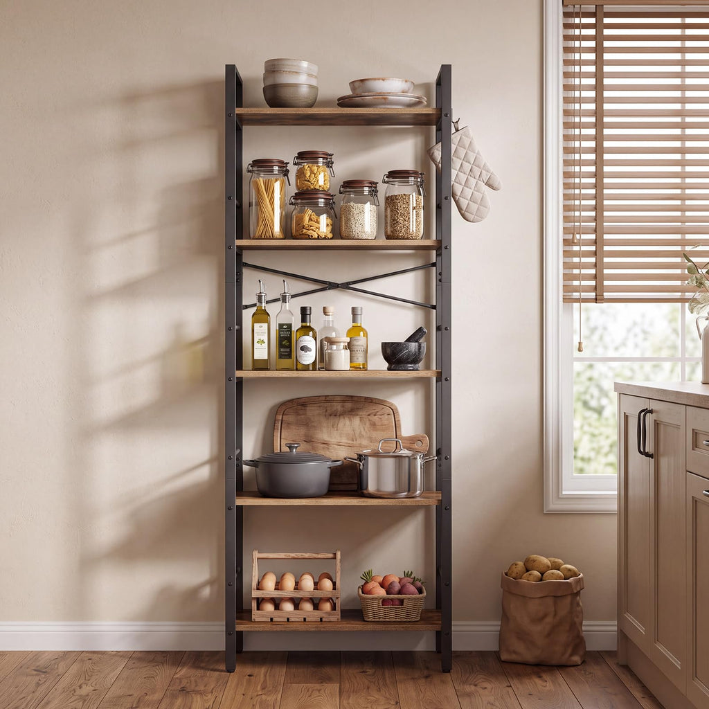 5-Tier Arched Bookcase with Side Rails H592242