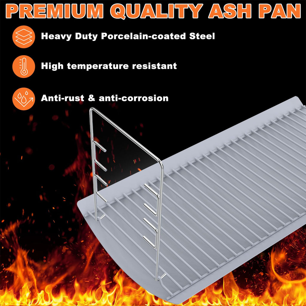 27 Inch Ash Pan Replacement with 2pcs Fire Grate Hangers L435294