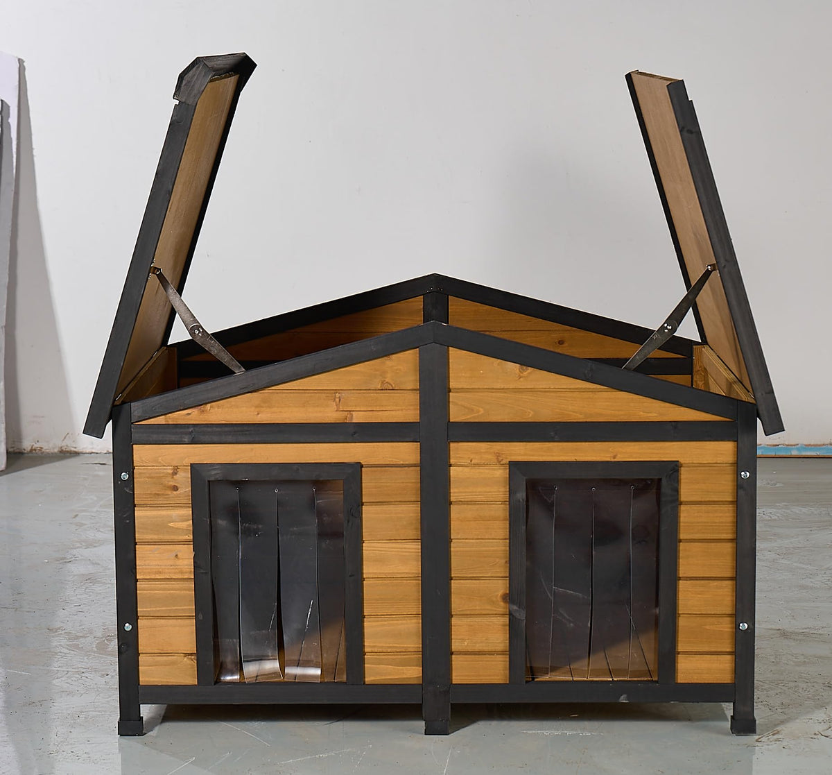 Large Wooden 2-Tier Rabbit Cage with Waterproof Roof F24958