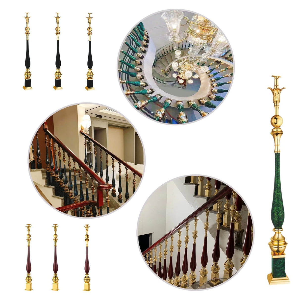 Black 6 Pack Aluminum Alloy Baluster Spindles E989350