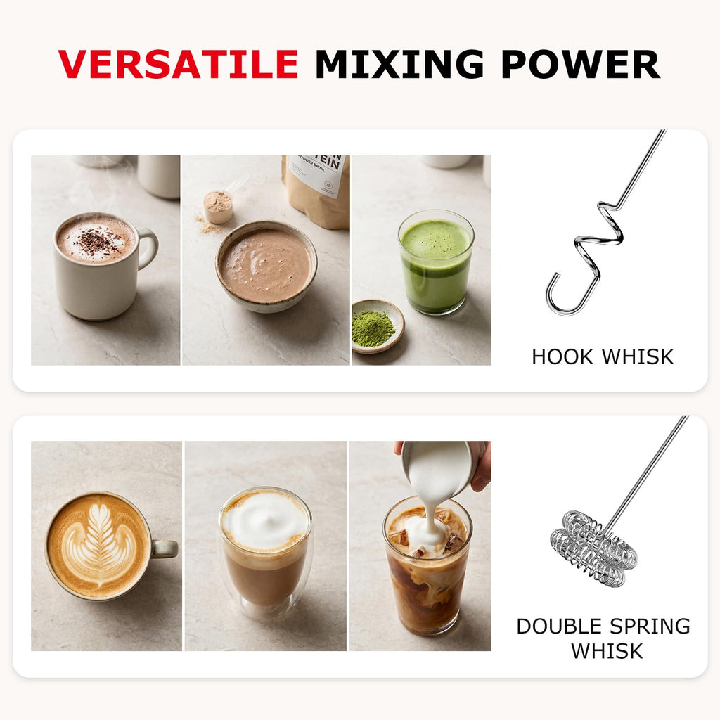 Rechargeable 3-Speed Handheld Milk Frother D390114
