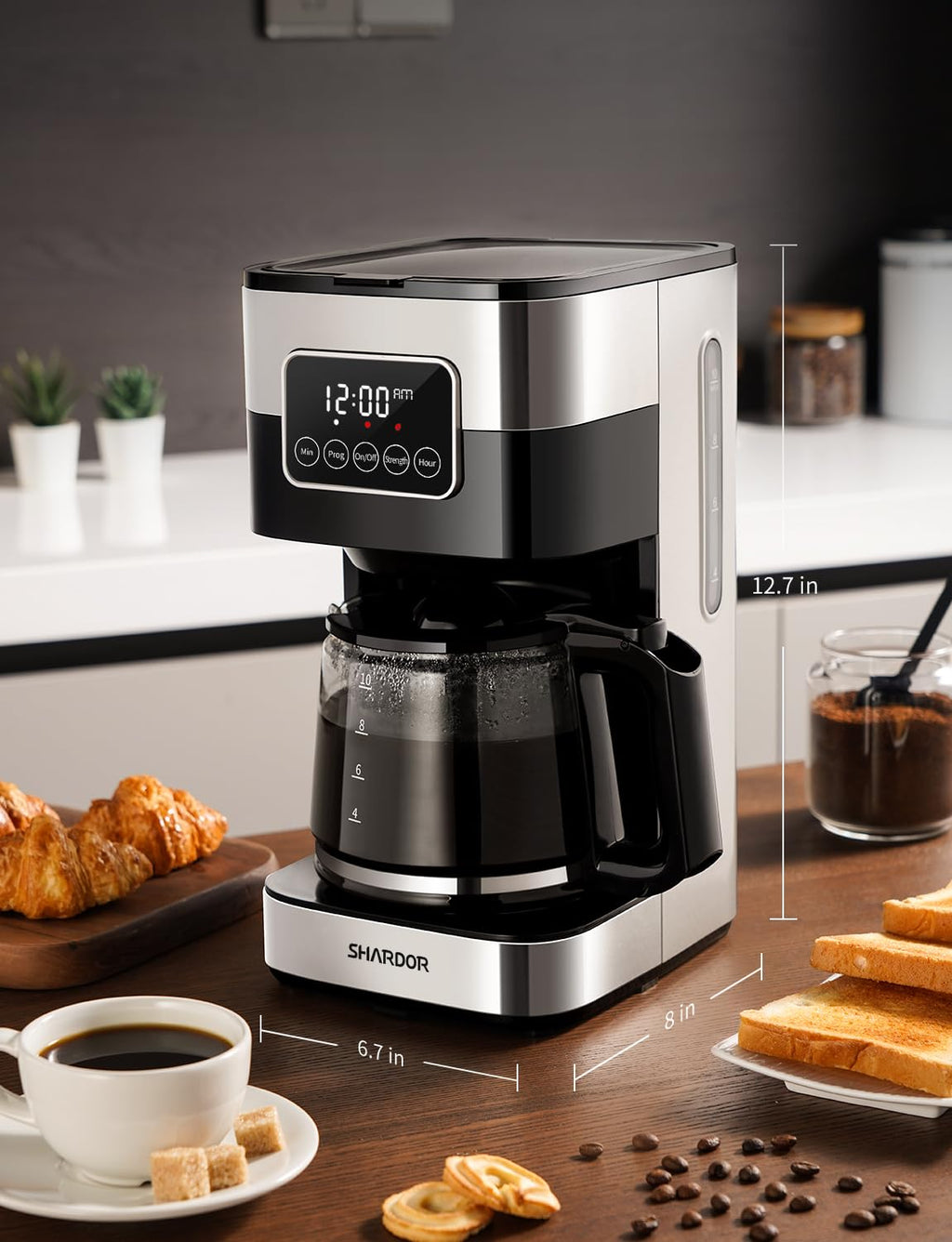 10-Cup Programmable Drip Coffee Maker with Permanent Filter H511