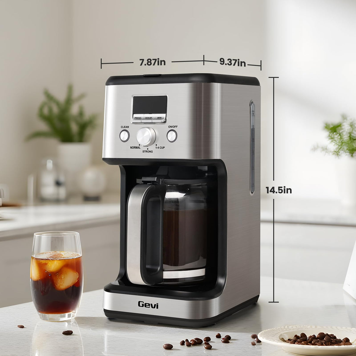 14 Cup Programmable Drip Coffee Maker with Glass Carafe J347