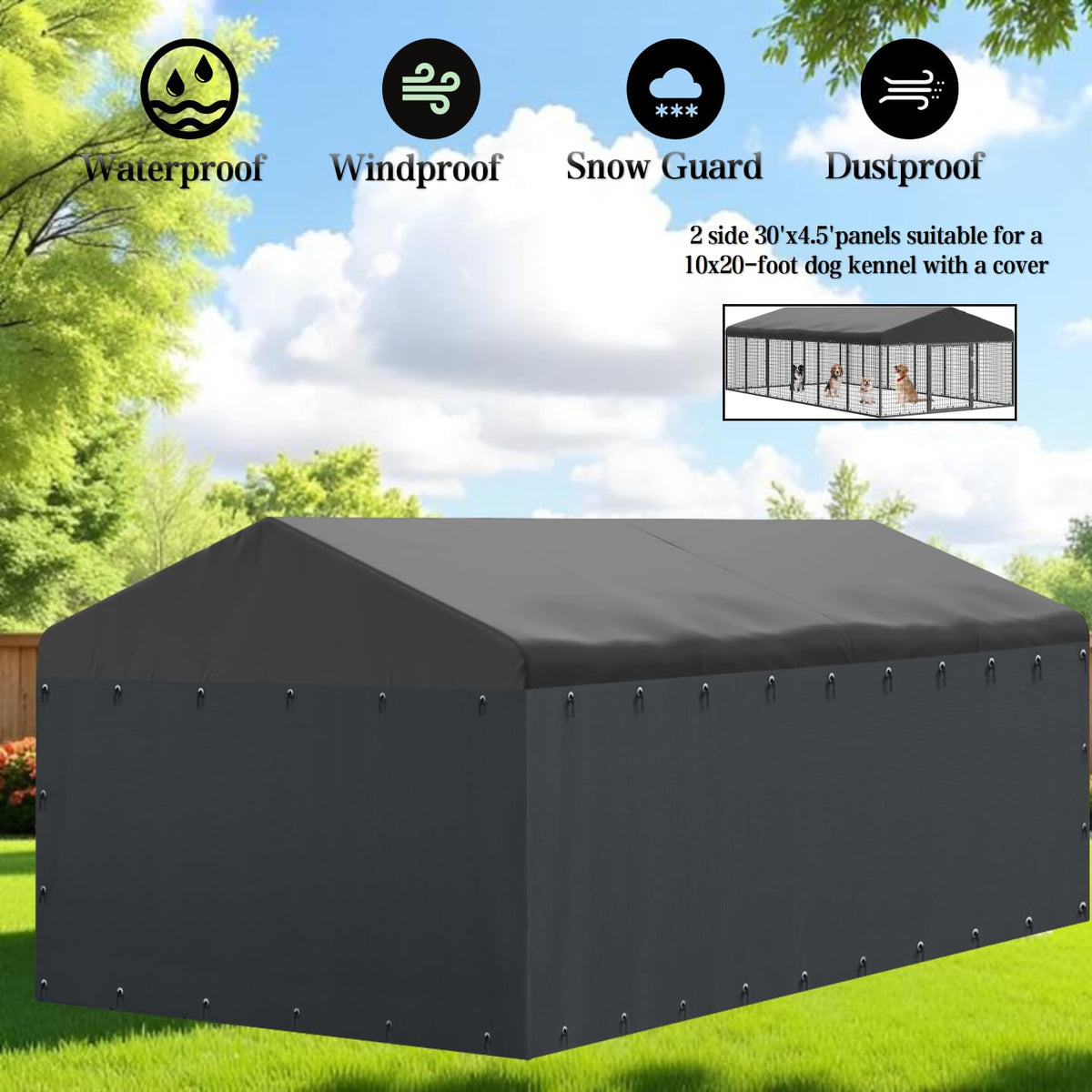 600D Waterproof Oxford Fabric Kennel Cover with Storage Bag L982538