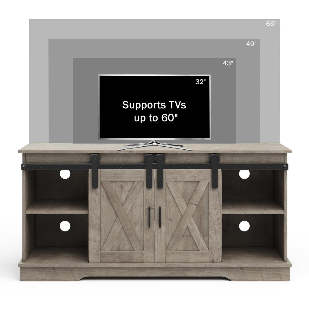 65-Inch TV Stand with Sliding Barn Doors G198