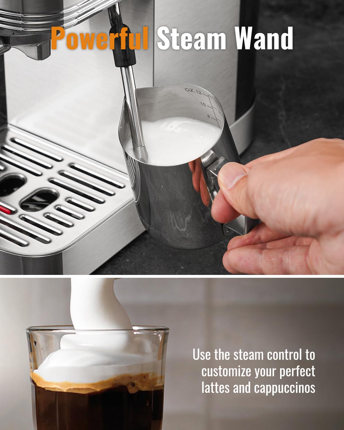 20 Bar Espresso Machine with Milk Frother and Touchscreen B851