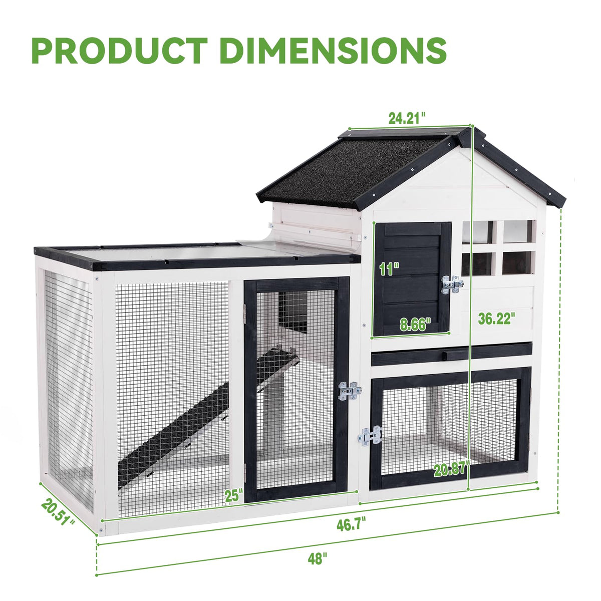 Rabbit Hutch Bunny Cage with Mesh Floor J384
