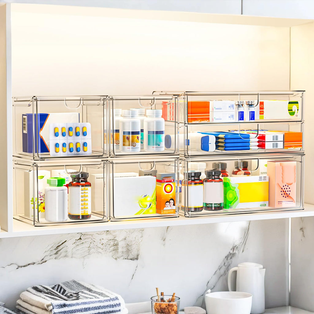 Acrylic Stackable Storage Drawers 6-Pack E4052