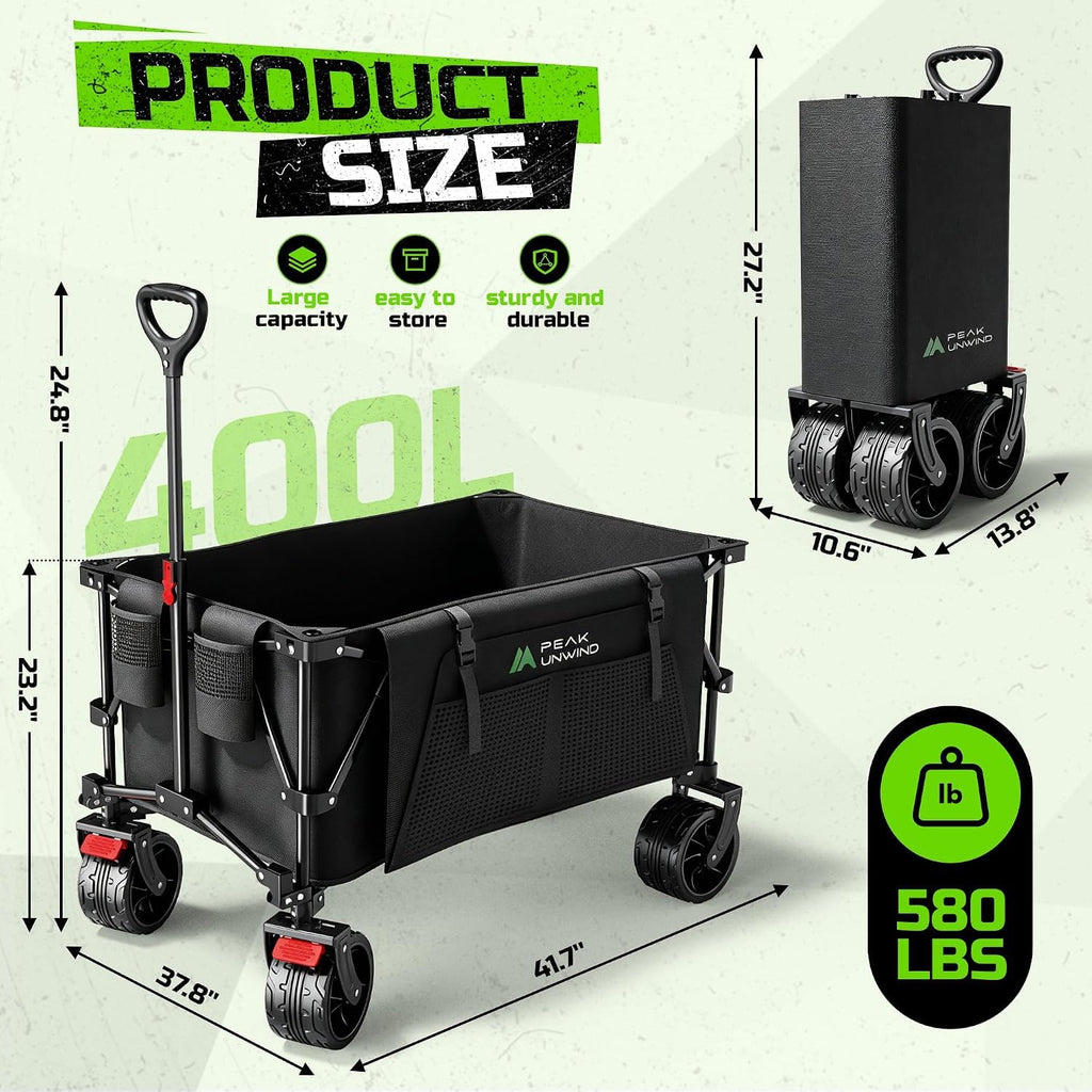 Collapsible Heavy Duty Beach Wagon with Big Wheels V277260