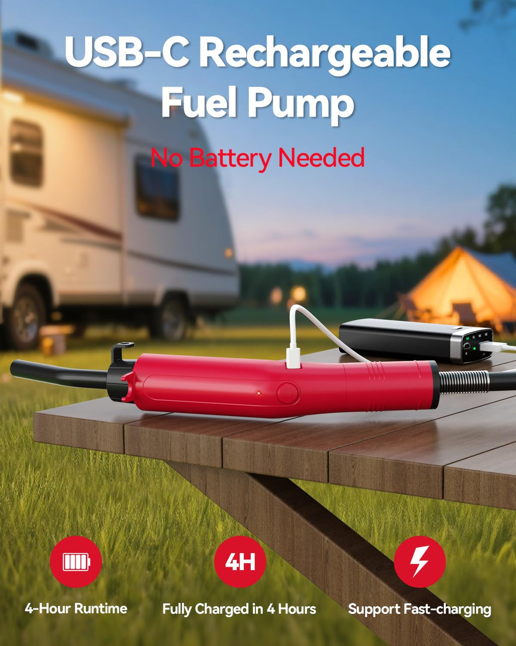3GPM USB Rechargeable Electric Siphon Pump E898