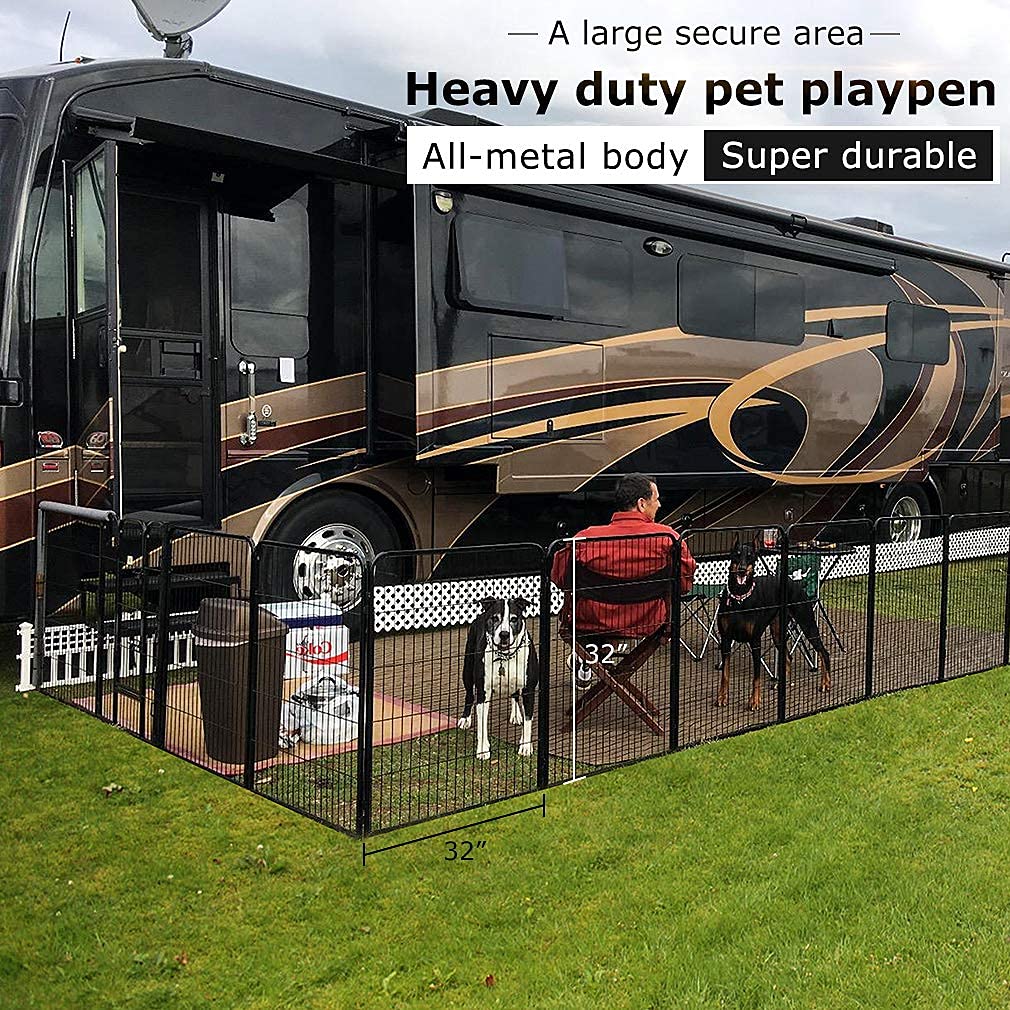 32" 8 Panel Heavy Duty Metal Dog Playpen F744411