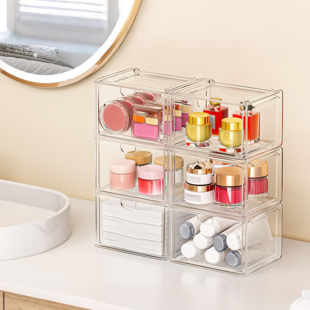 Acrylic Stackable Storage Drawers 6-Pack E4052