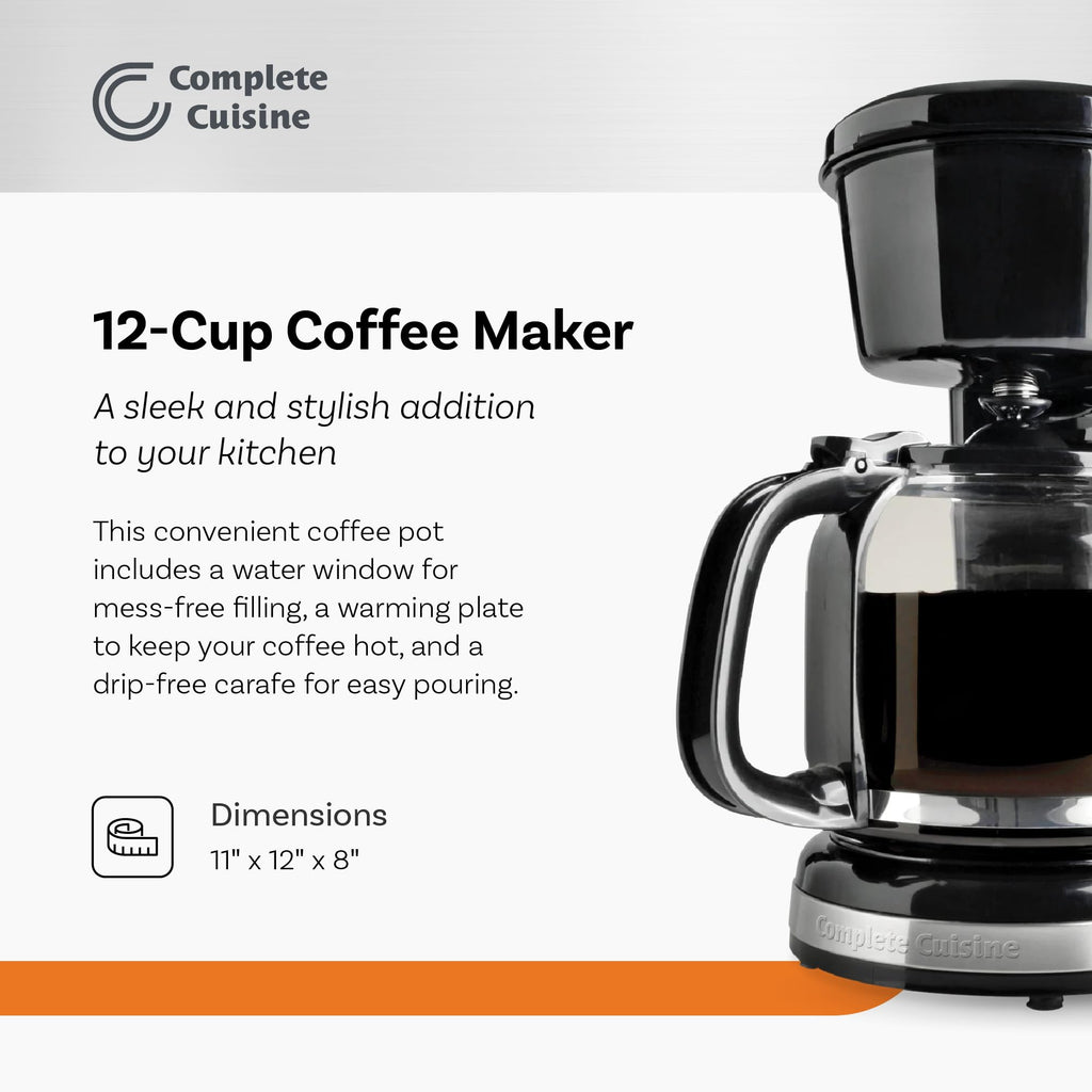 12-Cup Stainless-Steel Coffee Maker with Glass Carafe V283557