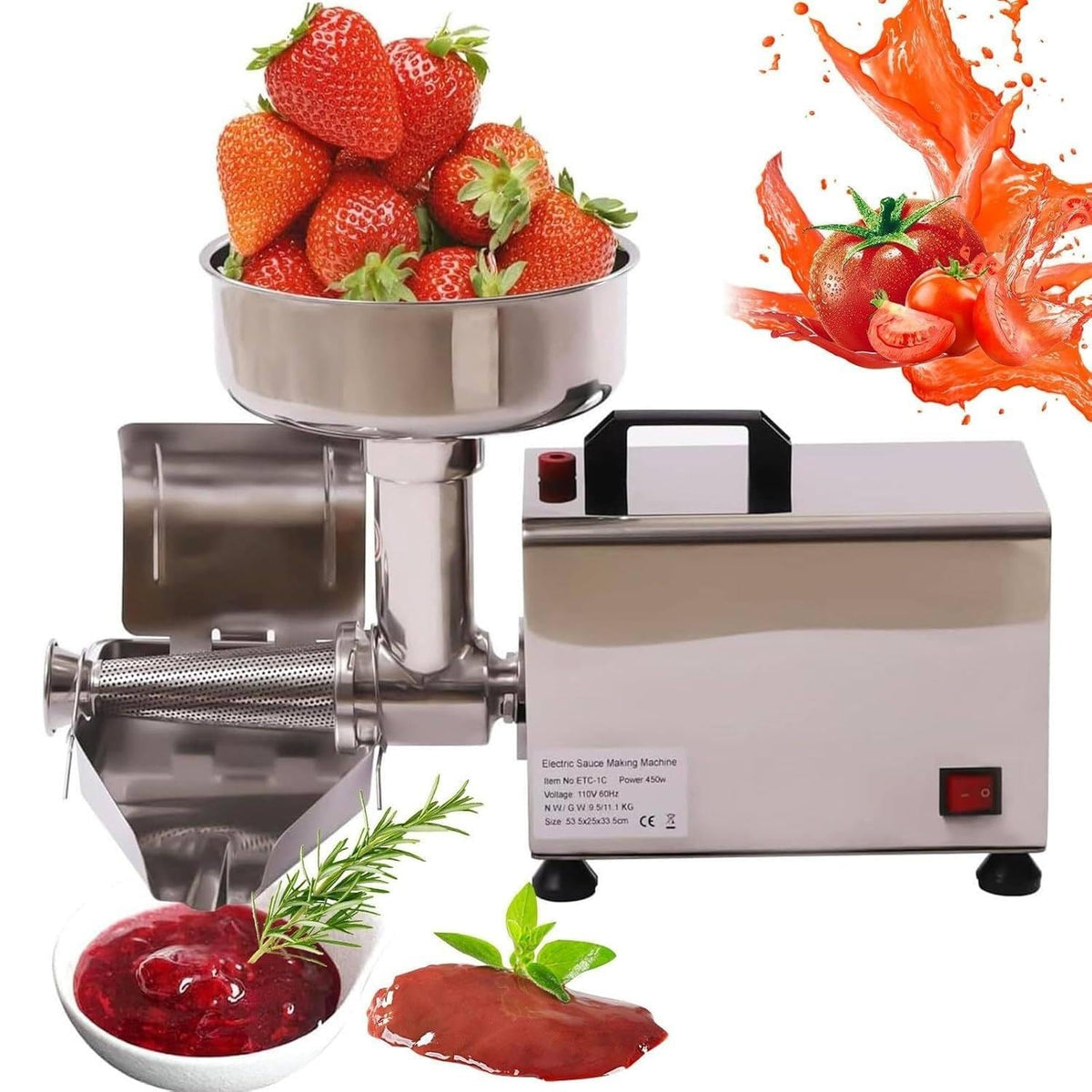 450w Stainless Steel Electric Tomato Strainer Machine W16402