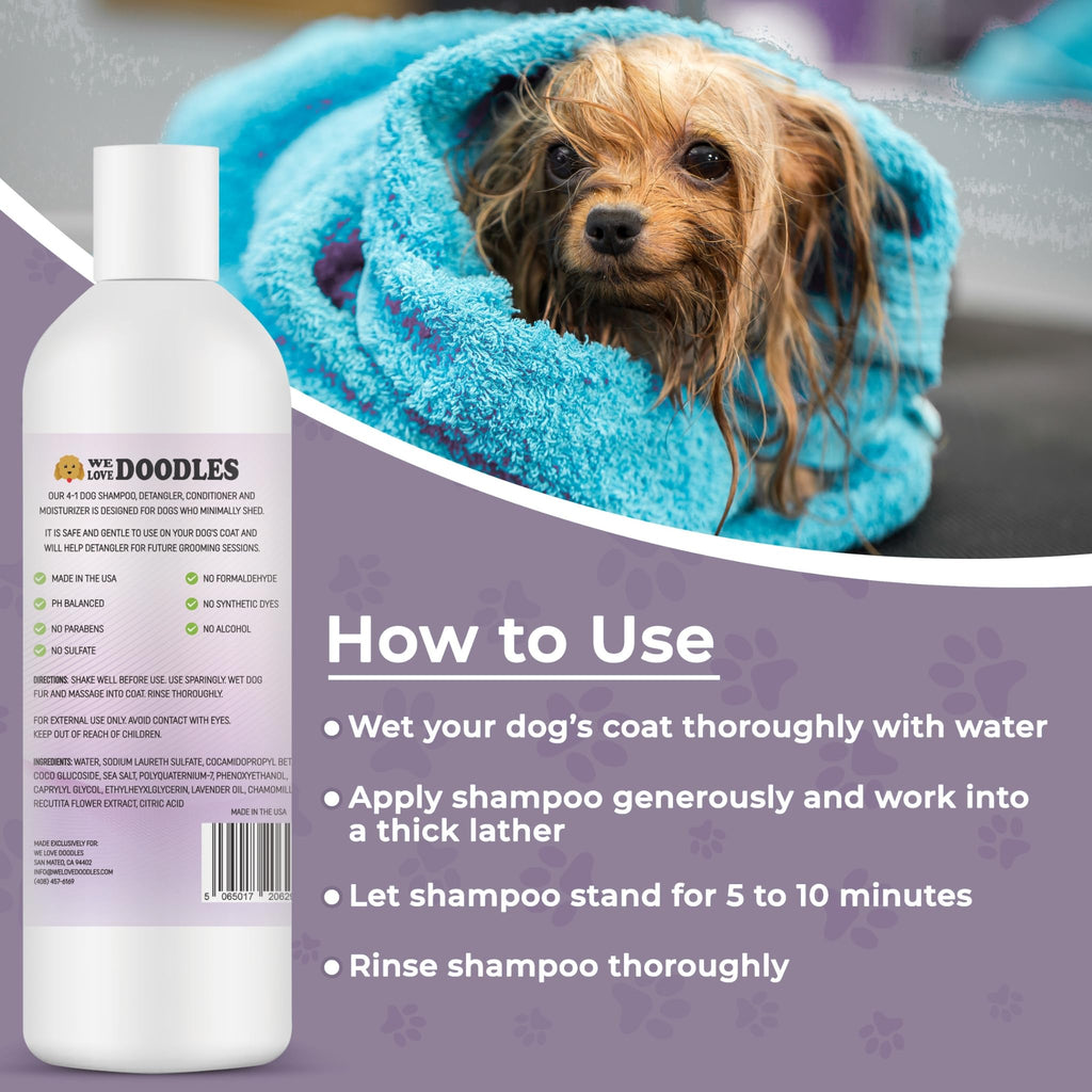 4-in-1 Dog Shampoo, Conditioner & Detangler, Lavender, 16 oz G74850