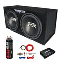 Dual 12" Subwoofer Box, Mono Amp, & Wiring Kit X666374