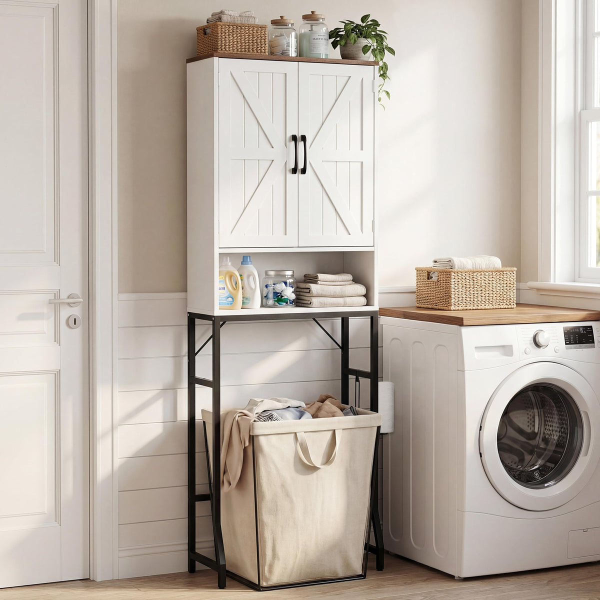White Over The Toilet Storage Cabinet J1808