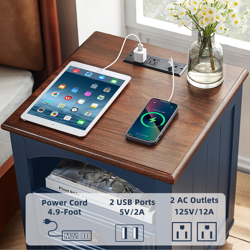 18" Nightstand with Charger Station O835709