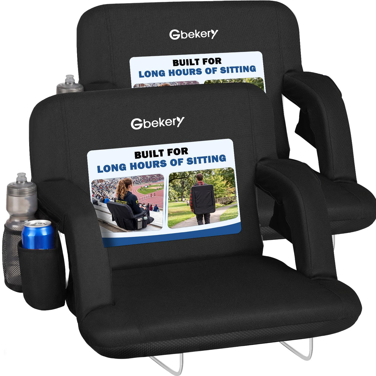 25” Extra Wide Stadium Seats with Back Support 2 Pack L893486