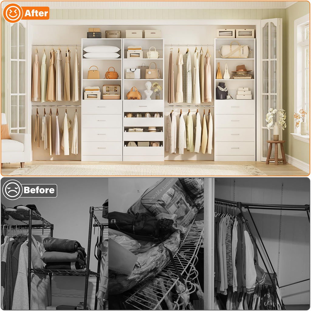 Wood Closet Organizer with 12 Drawers J64591