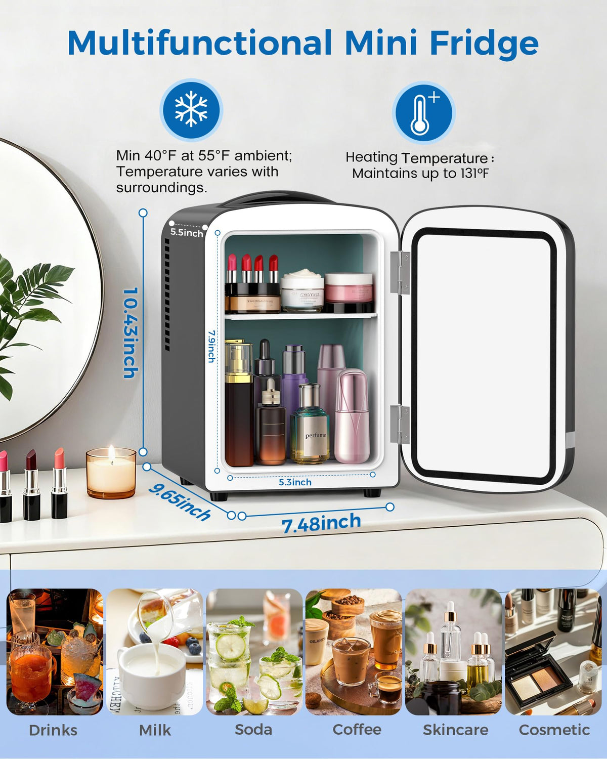 Black 4L Mini Fridge Y938