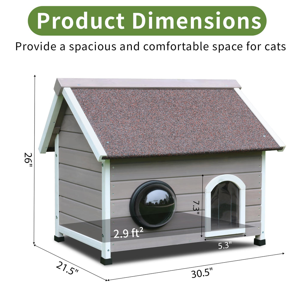 Wooden Elevated Outdoor Cat House J104447