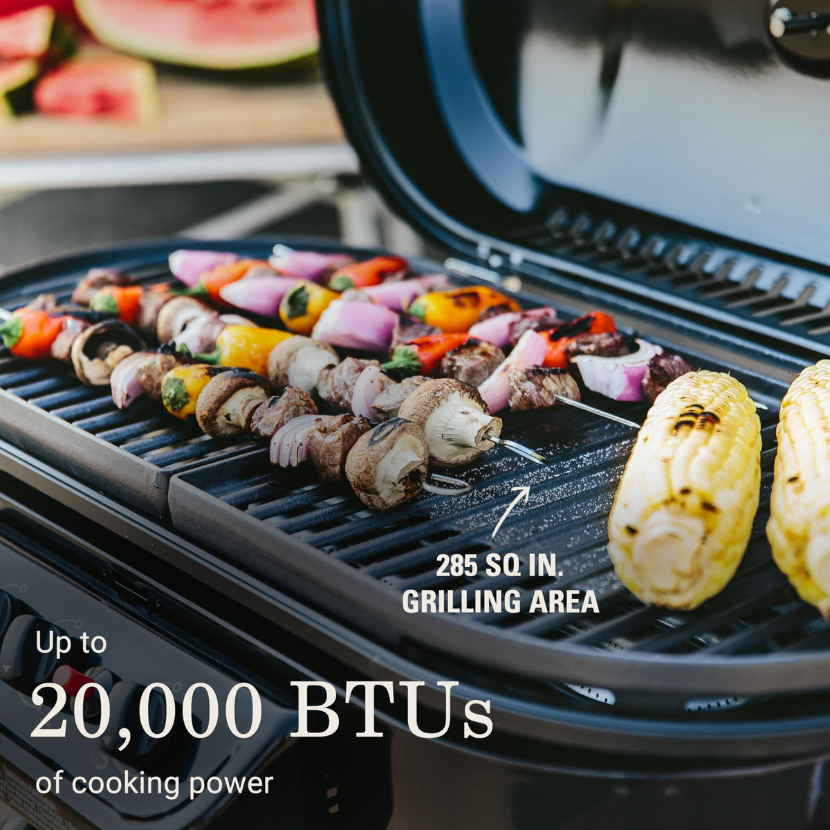 Portable Propane Grill, 3 Burners, Red S350885