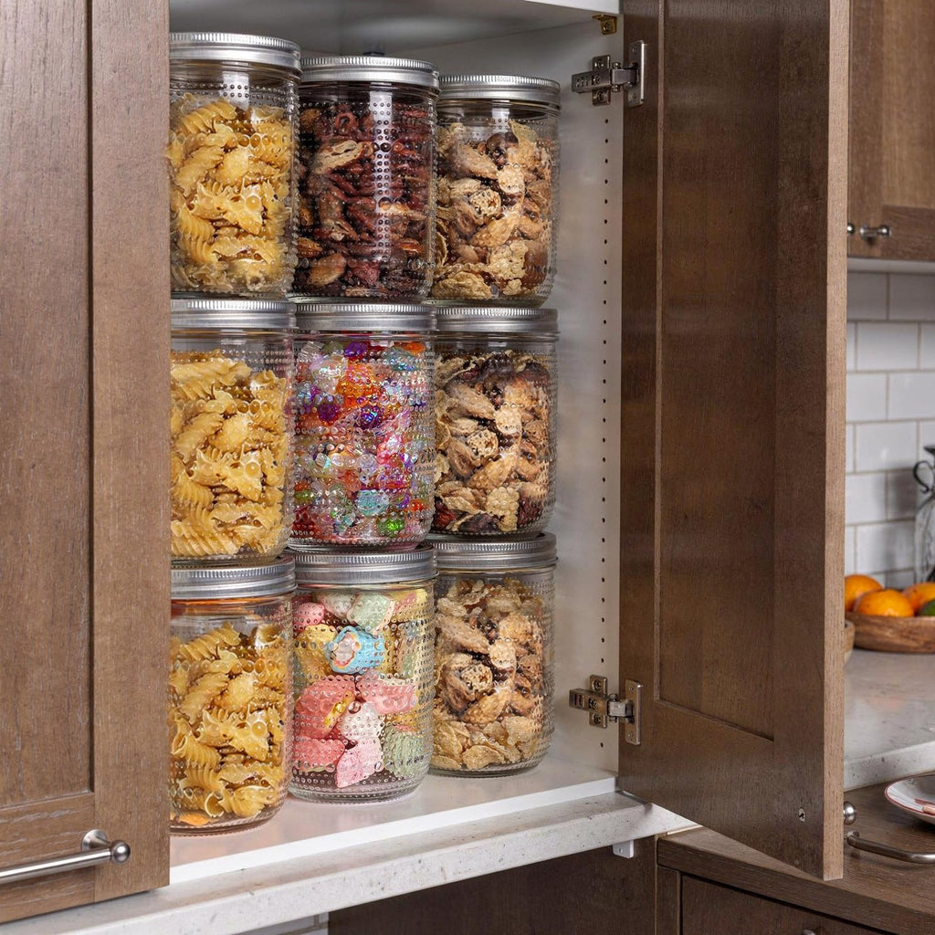 6-Pack 16 oz Wide Mouth Glass Mason Jars with Lids K5964