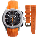 Men's Quartz Chronograph Watch Stainless Steel Sapphire Crystal Rubber Strap 40MM S42267