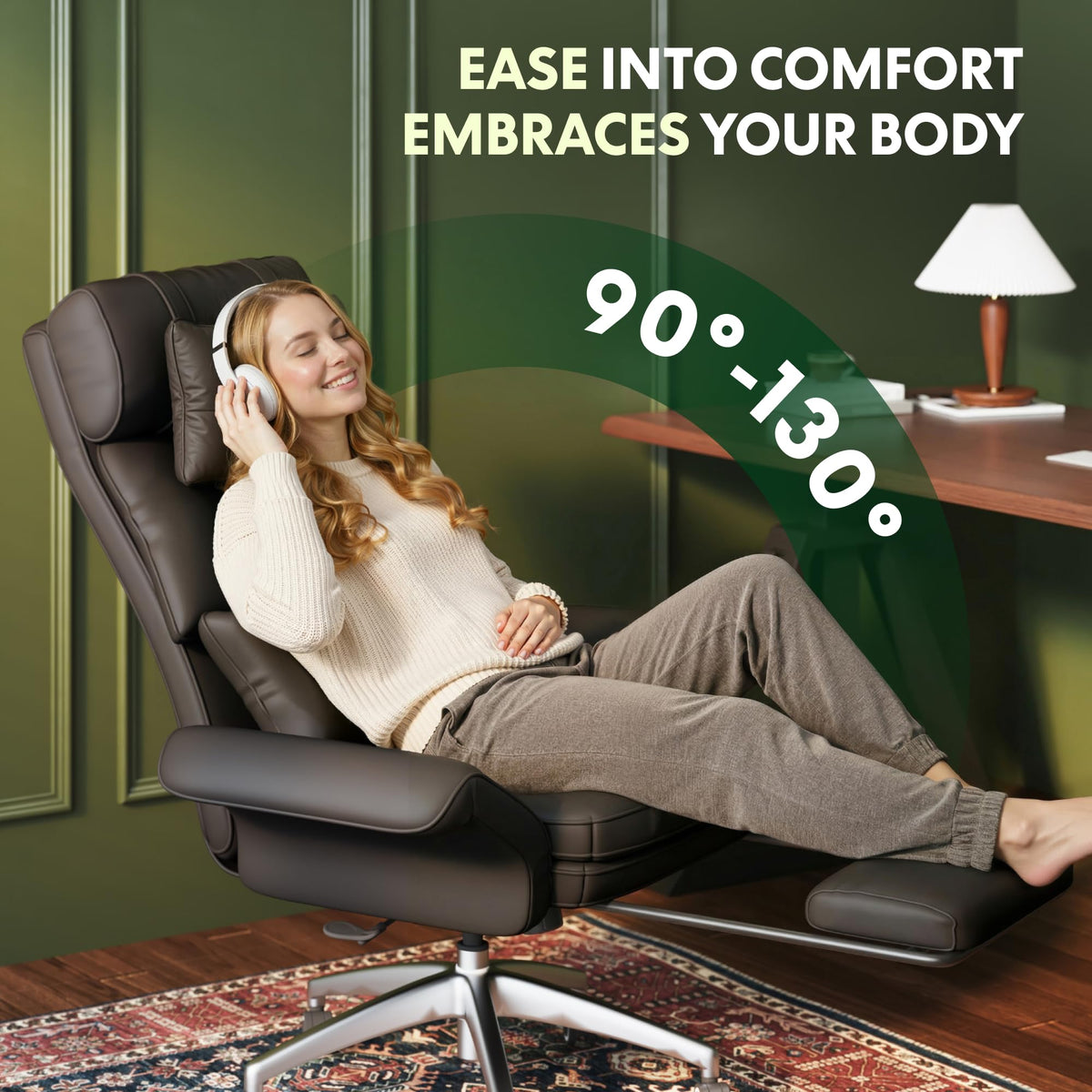 Oversized Brown Convertible Office Chair F958180