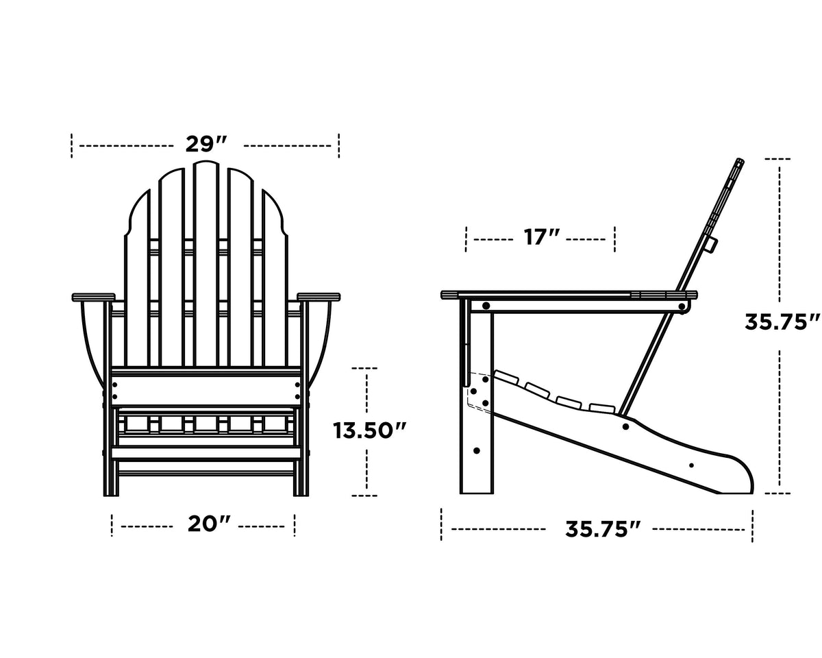 Pacific Blue Outdoor Adirondack Chair O2204