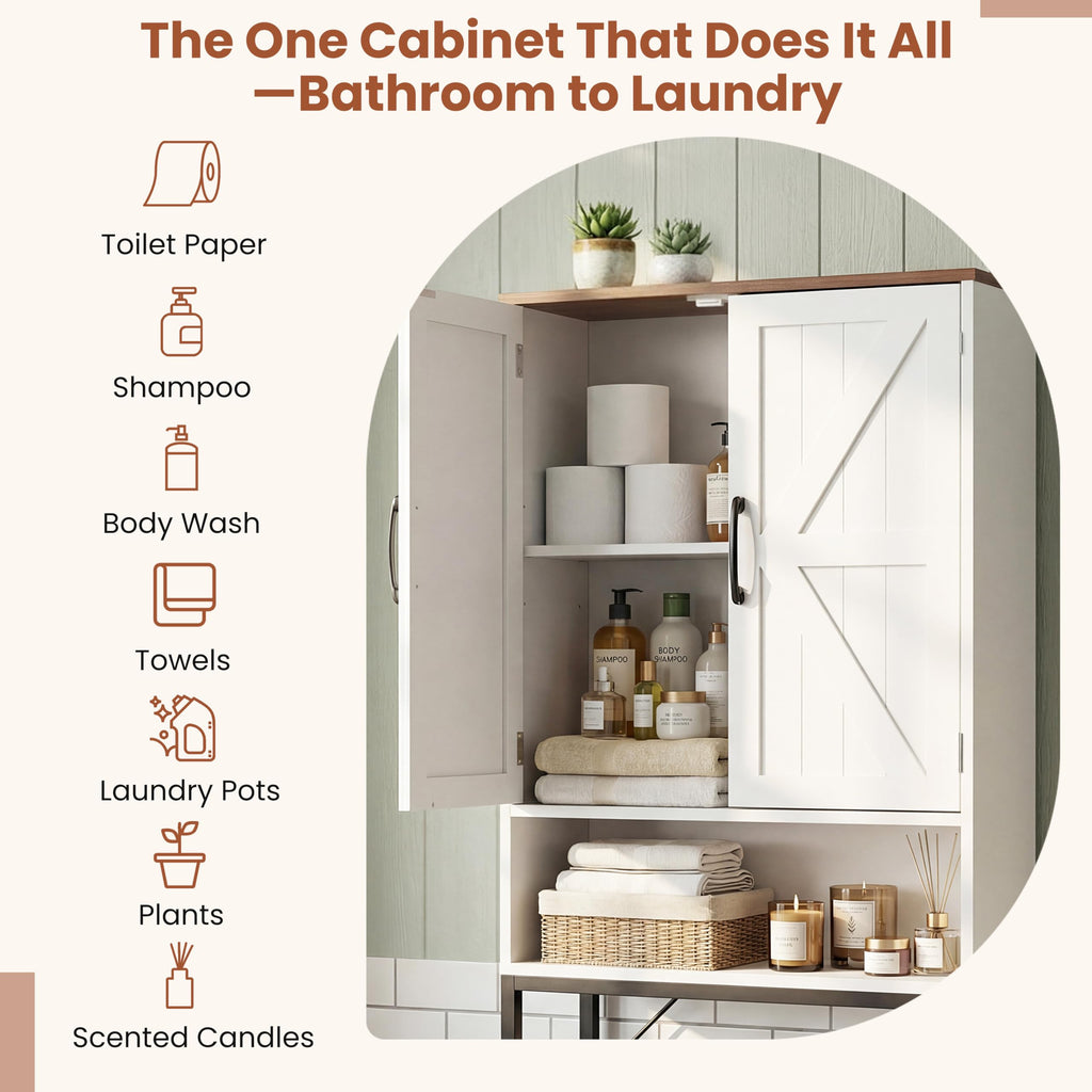 White Over The Toilet Storage Cabinet J1808