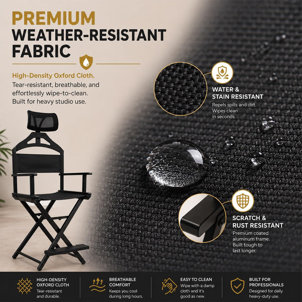 Gold Extra Tall Foldable Makeup Chair B790