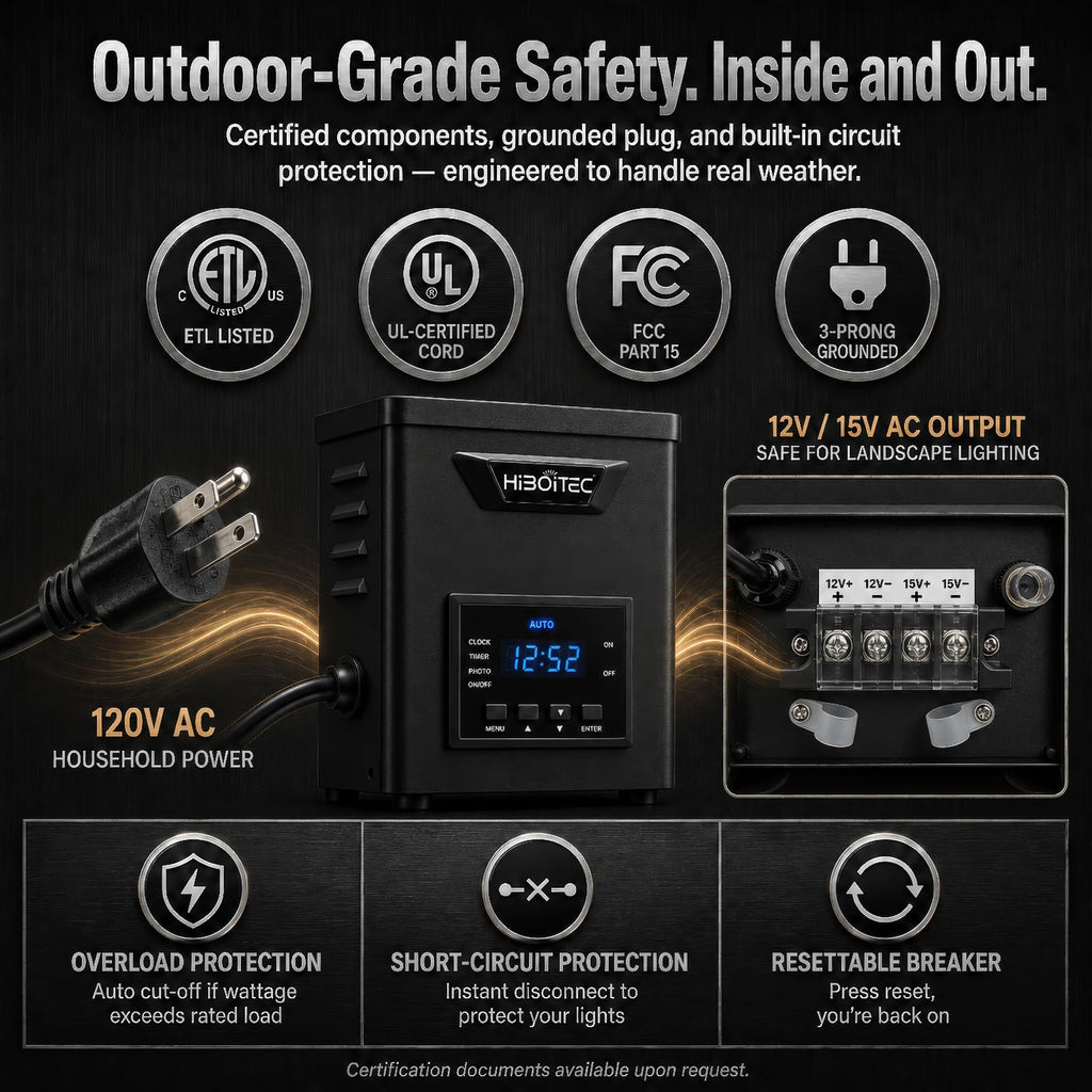 400W Low Voltage Landscape Transformer with Photocell Sensor Timer V687