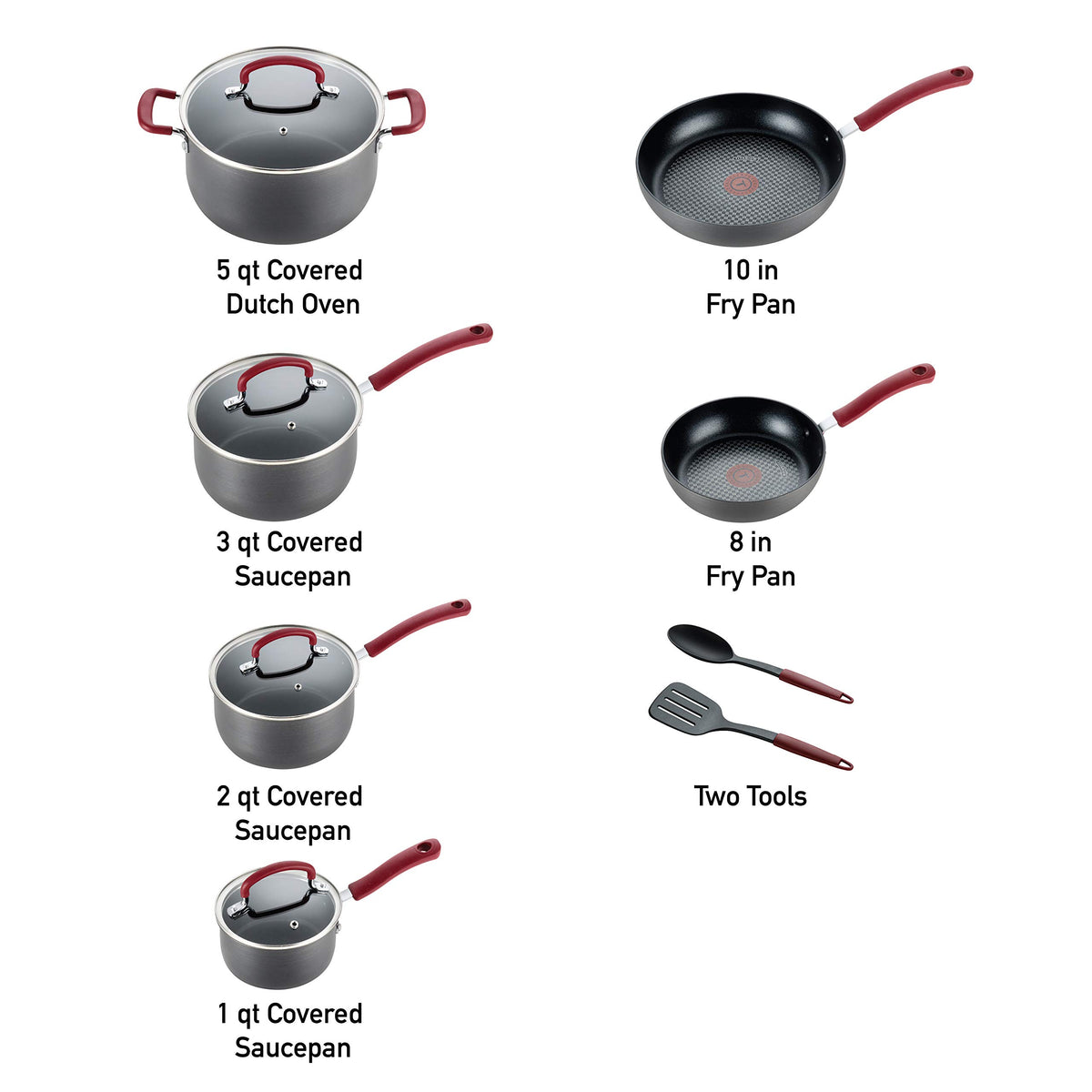 12 Piece Hard Anodized Nonstick Cookware Set P876