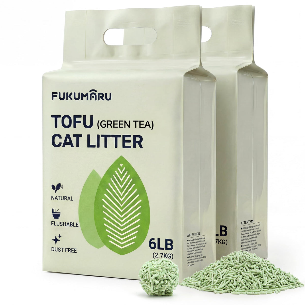 Green Tea Scented Clumping Tofu Cat Litter 12 lb X158