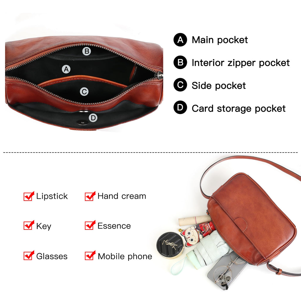 Genuine Leather Crossbody Bag G806