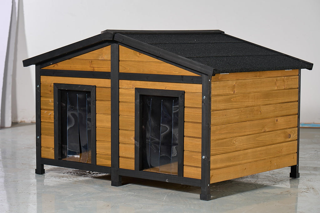 Large Wooden 2-Tier Rabbit Cage with Waterproof Roof F24958