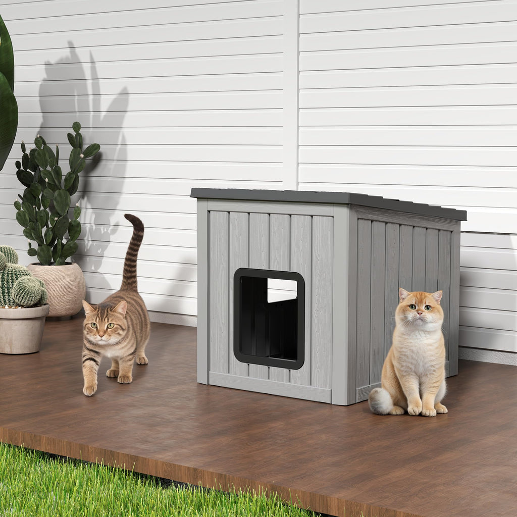 Weatherproof Insulated Resin Outdoor Cat House B52383