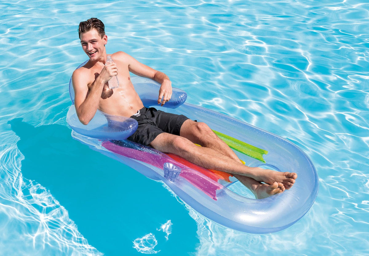 Inflatable Lounge Blue & Pearlescent Silver 2 Pack T17086