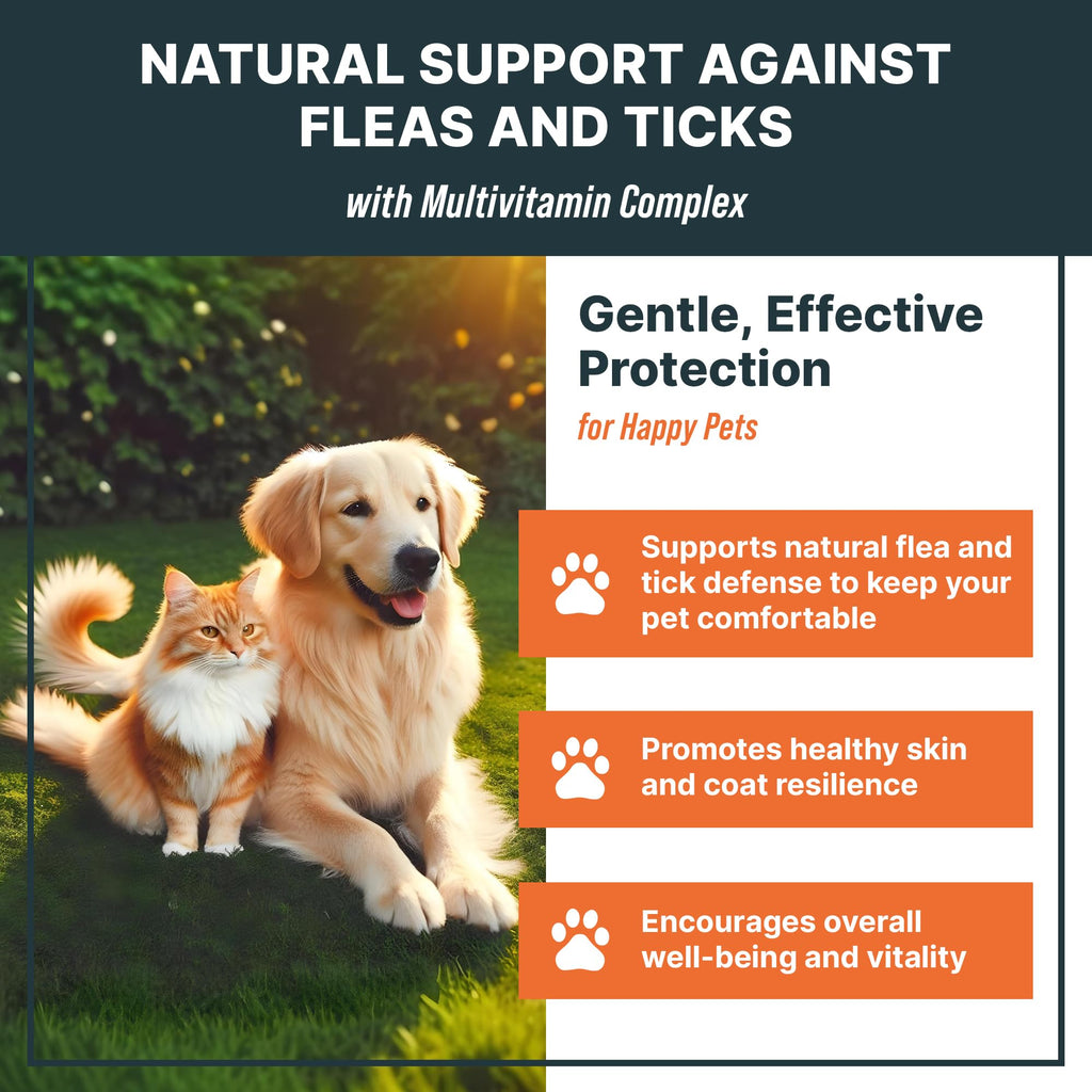 Natural Flea and Tick Oral Supplement Drops for Dogs and Cats Y7355
