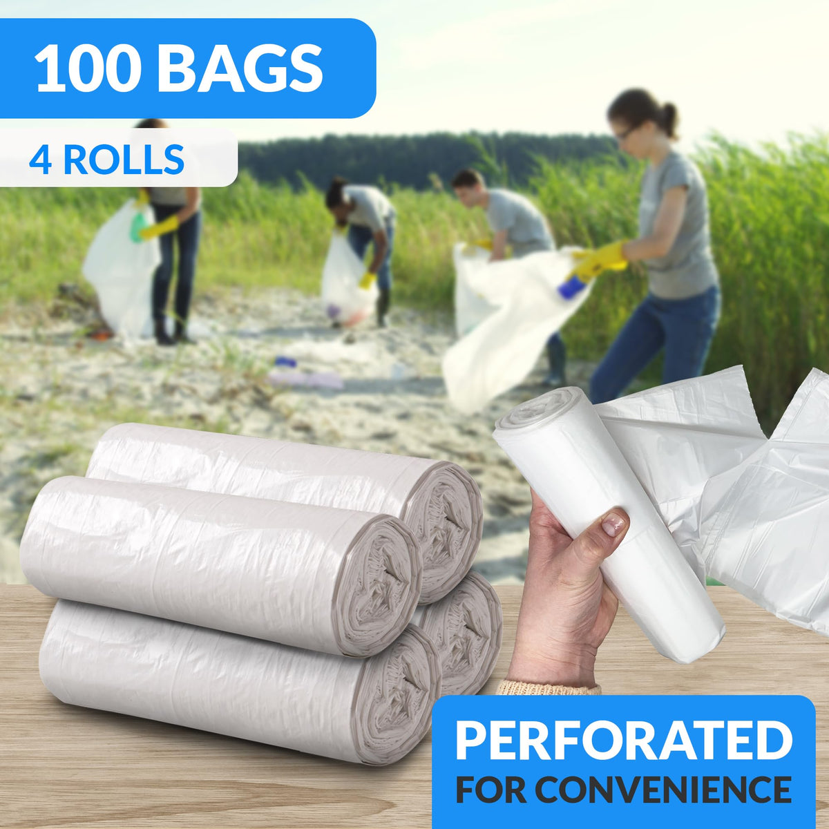 55 Gallon Heavy Duty Clear Trash Bags 100 Count I4646