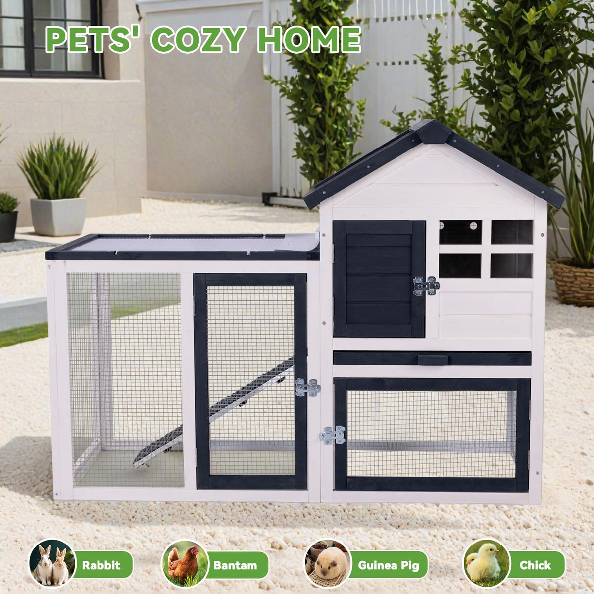 Rabbit Hutch Bunny Cage with Mesh Floor J384