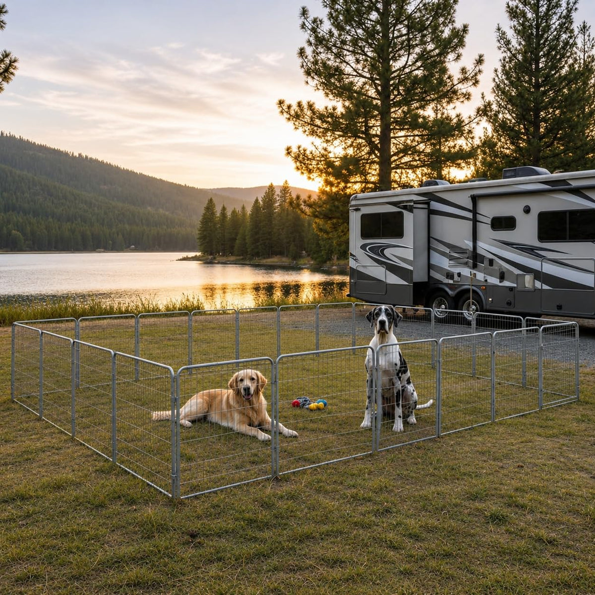 40 inch 16 Panels Portable Heavy Duty Metal Dog Playpen I503327