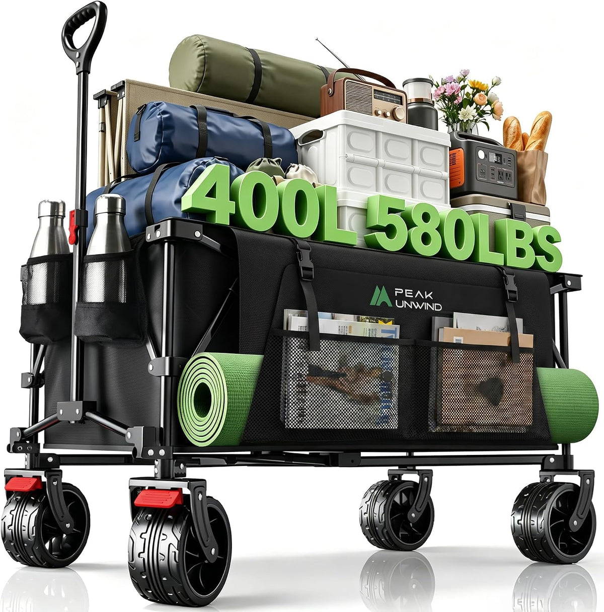 Collapsible Heavy Duty Beach Wagon with Big Wheels V277260
