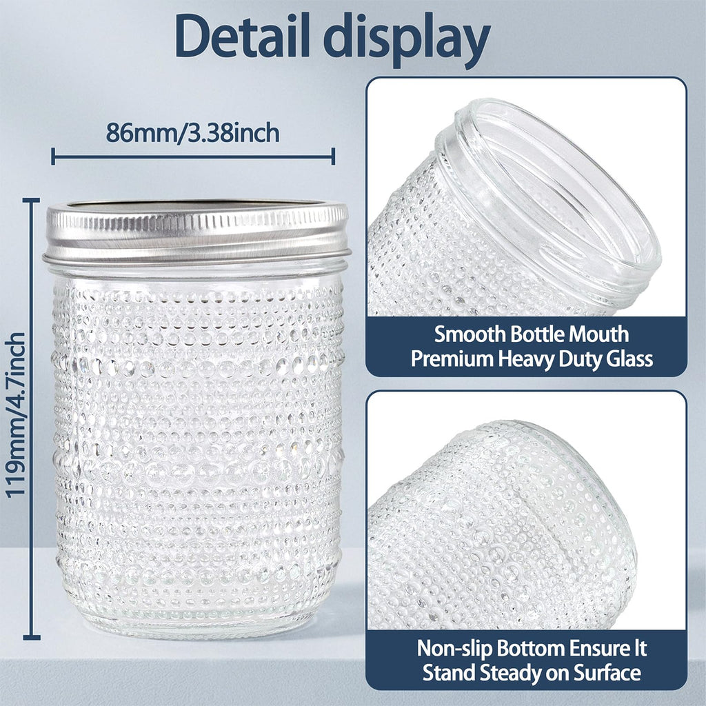 6-Pack 16 oz Wide Mouth Glass Mason Jars with Lids K5964