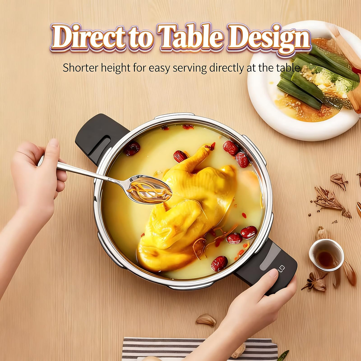 2.3L 304 Stainless Steel Mini Pressure Cooker D614